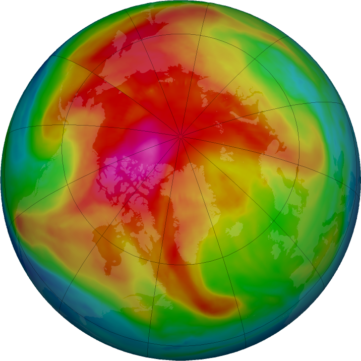 Arctic ozone map for 01 March 2023